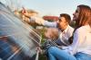 Family with a solar panel